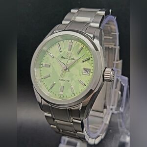 Grand Seiko Silver and Green Automatic Watch